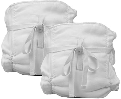 Töpfchen Trainingshose aus Baumwolle mit Strap Design für Babys | Weiß, Wiederverwendbar und Waschbar, für Neugeborene und Kleinkinder, 2 Stück