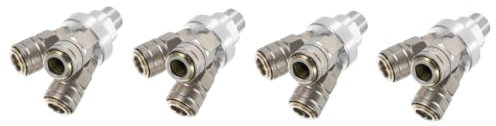 4pcs Pneumatic Connector Vacuum Cleaner Kit with Indoor Tap Connector Solder Garden Hose Shut off Valve Compressor Air Pump for Inflatable Electric Waterproof Underwater Silver Steel