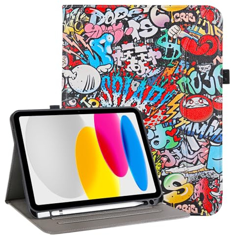 Vakarey für iPad A16 Hülle 11 Zoll 2025,für iPad 10. Generation/11. Generation Hülle mit Stifthalter,Graffiti