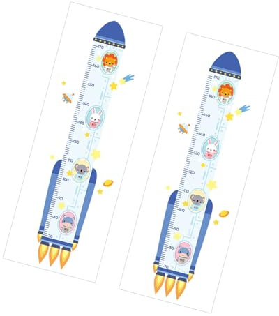 MILISTEN 2 Stück Kinderzimmer Wandtattoo Messlatte Teilig mit Niedlichen Tiermotiven Dekorativer Höhenmesser Aufkleber Abwaschbar und Einfach Anzubringen für Mädchenzimmer und