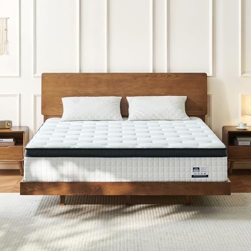 Vumece Queen Size Mattress 10 Inch, Hybrid Mattress Combines Gel Memory Foam with Pocket Springs Coils for Support, Pressure Relief, Medium Firm, CertiPUR-US Certified - 120 Night Sleep Trial