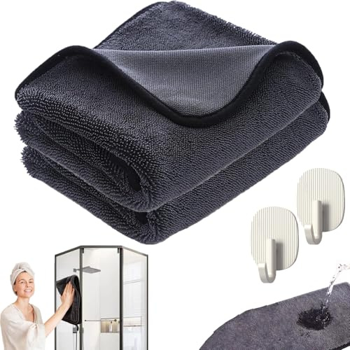 Snrtevu Chiffon Micro Fibre, Chiffon Microfibre Ultra-Absorbant Anti-Calcaire, Micro Fibre Sechage Voiture, Nettoyage Sans Rayures, Pour Cabine De Douche, Voiture, Maison (2PCS,40 * 40)