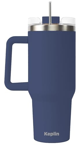 Keplin 40 oz / 1200 ml Insulated Travel Tumbler – Double Wall Stainless Steel Cup with Leak-Proof Lid, Thermal Flask Keeps Drinks Hot & Cold, Dishwasher Safe, Fits Car Cup Holders - Navy