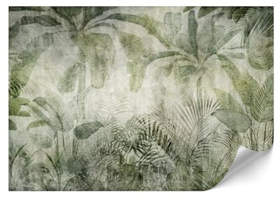 LUMASOUL Papier Peint Intissé 400x280 cm - Jungle Panoramique Tapisserie Murale Facile à Monter - Papiers Peints Modernes Pour le Salon & Chambre à Coucher - Feuilles I