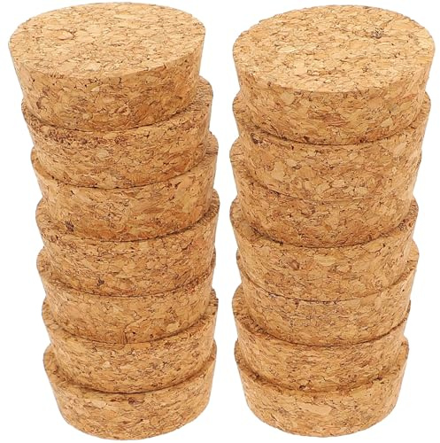 COLLBATH 20 Piezas Tapones de Corcho Cónicos de Madera Natural Sellado Hermético para Botellas de Vidrio para Manualidades Botellas de Cerveza Licor y Frascos Decorativos