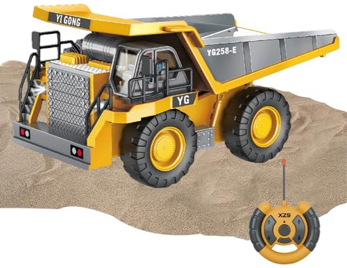 Générique Camion elettrico per,pala meccanica con luce e suono, giocattolo camion con cassone ribaltabile in metallo con batteria ricaricabile, per 4-12 anni, regalo di Natale compleanno