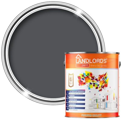 Landlords Satin Wall & Wood Paint – Classic Grey - 1 Litre | Satin Finish for Interior & Exterior Walls, Wood Doors, Trim & Furniture | Resistant to Cracking, Peeling & Fading – Easy to Apply