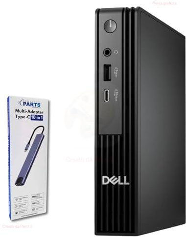 Computer Mini pc Pro Dell QCM1250 2026 i5 14500t fino a 4.80ghz 16GB Ram DDR5 1 Tera ssd nvme Wi-Fi 6E - UHD Doking station 10-1 MS Office Windows 11 pro