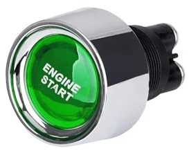 Start Engine Interruttore Interruttore di accensione e avviamento del motore 12V 50A 3 pin SPST Pulsante di avviamento momentaneo senza chiave Interruttori ON OFF Adatto per Accensione Starter(Green)