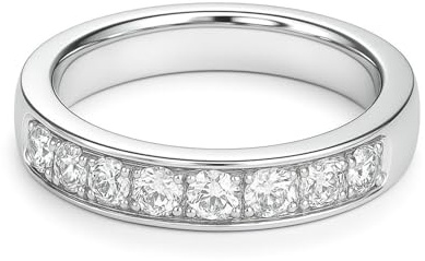 KnSam Echtgold Schmuck Partnerringe 9K/14K/18K Weiß Gold, Freundschaftsringe Klassiker Zierlich mit Moissanit, Ring Weißgold Au 375/585/750, Gr.47-65