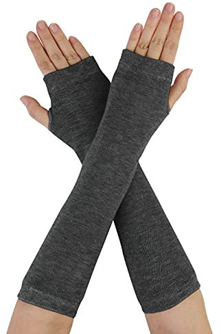 Fallen Warmmers Damen Strick-Handschuhe, fingerlos, Daumenloch