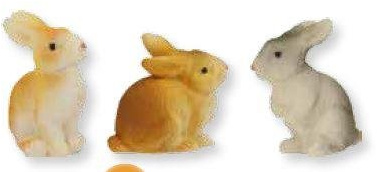Unbekannt Krippenzubehör Hasenset 3tlg, Höhe 2,5cm geeignet für 10-12cm Figuren