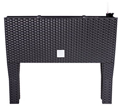Unbekannt Blumentopf, Blumenkasten mit Füßen, Rattan, Bewässerung, 4 Farben, 2 Größen, RG-Verteilung 800, Anthrazit