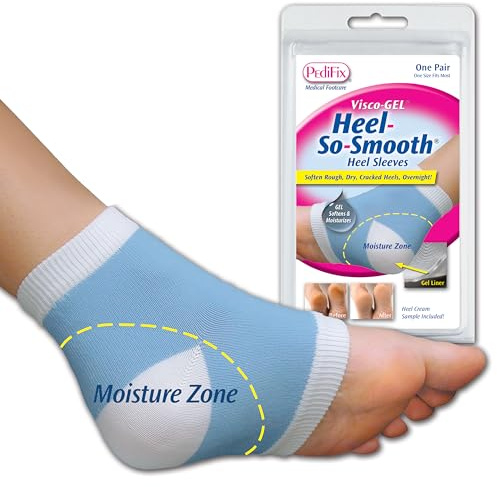 PediFix Visco-Gel Moisturizing Heel Sleeves, Mineral Oil, One Size, 1 Pair