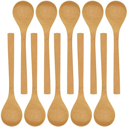 BambooMN 8 Reusable Solid Bamboo Soup Spoon - Dining Flatware - Kitchen Utensils - 30 pcs