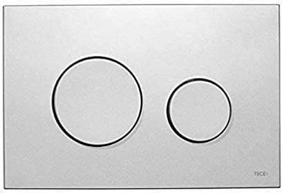 TECE loop Betätigungsplatte für WC (Kunststoff Chrom matt, Zweimengentechnik, bedienbar von oben und vorne) 9240625
