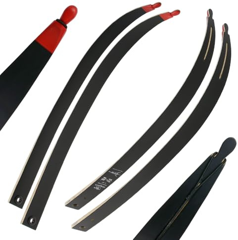 RAGIM Wurfarme schwarz für Lange Griffstücke 68 Zoll Matrix oder Wildcat (24 lbs) | Holzkern und Fiberglaslaminat für Takedown-Recurve