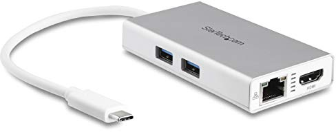 StarTech Dock da Viaggio USB-C 4-in-1 HDMI 4K, 60W PD, GbE, USB-A, Bianco | Uscita HDMI 4K, Design compatto da viaggio, Compatibile Mac e Windows