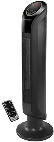 Rowenta Intense Comfort Hot - Calefactor bajo consumo cerámico de torre, silencioso, 3 potencias regulables hasta 2400 W, función Eco, función auto y manual, incluye mando a distancia, SO9420
