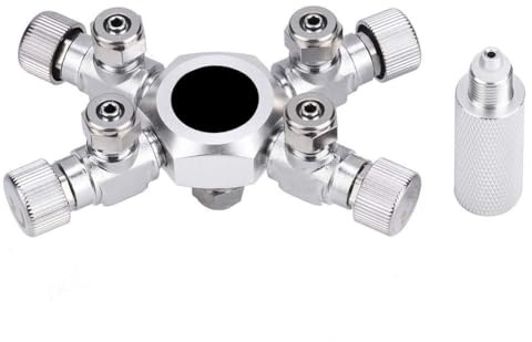 Aquarium CO2 Splitter Regler Ventil für Pflanzenaquarium - Mehrweg CO2 Verteiler mit 4 Wege Zubehör für Luftpumpen