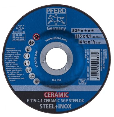 PFERD 62100115 E 115-4,1 CERAMIC SGP STEELOX Schruppscheibe gekröpft Durchmesser 115mm Bohrungs-Ø