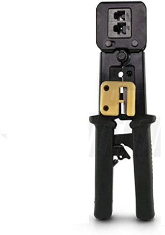 Pinza crimpatrice professionale in acciaio per lan ethernet RJ45, RJ11 e RJ12 telefonici con tecnologia passante