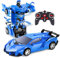 Thedttoy Transformator Spielzeug Ferngesteuertes Auto für Kinder ab 4 5 6 7 8 9 10 11 12 Jahre, 2.4GHz Transforming RC Roboter Auto Transform, Spielzeugauto Geschenke für Junge Mädchen (Blau)