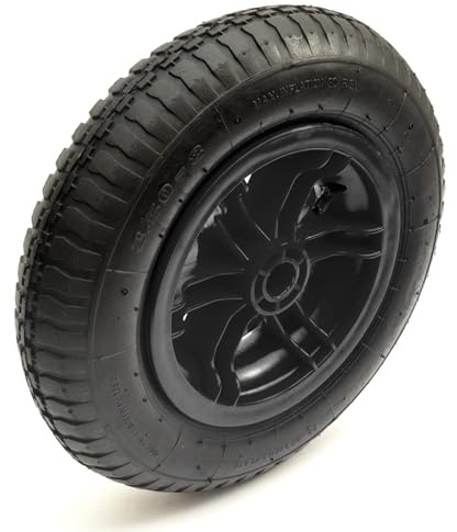 14 Inch 3.50-8 Black Spoked Wheel & Pneumatic Tyre & Inner Tube Wheelbarrow 8'' Rim