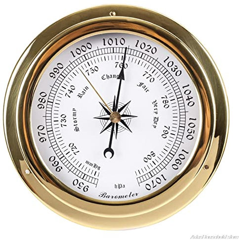 JINYISI Barometer,barometers for the home,weather barometer,Wall Mounted Barometer,145mm Barometer Weather Station Indoor Outdoor,Gold