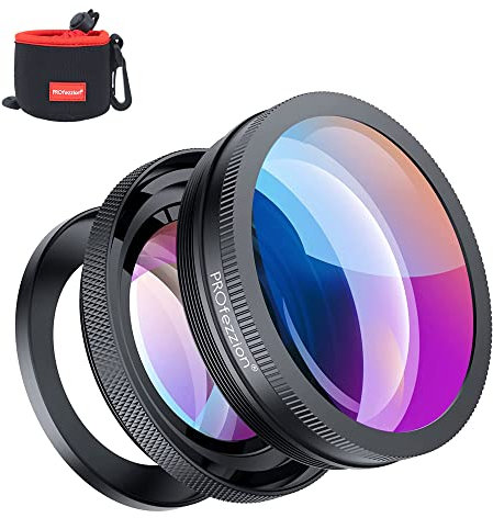 PROfezzion HD 18mm Wide Angle Lens for Sony ZV1F ZV-1F ZV-1 ZV1 RX100 VII VI V ZV-E10 ZVE10 A6400 A6300 A6100 A6000 Camera, 10X Macro 2-in-1 Additional Lens