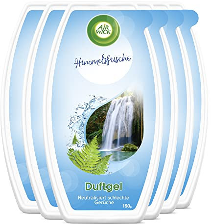 Air Wick Duftgel – Klassisches Duftgel mit leichtem Duft nach frischem Frühling – Duft: Himmelsfrische – 6 x 150g