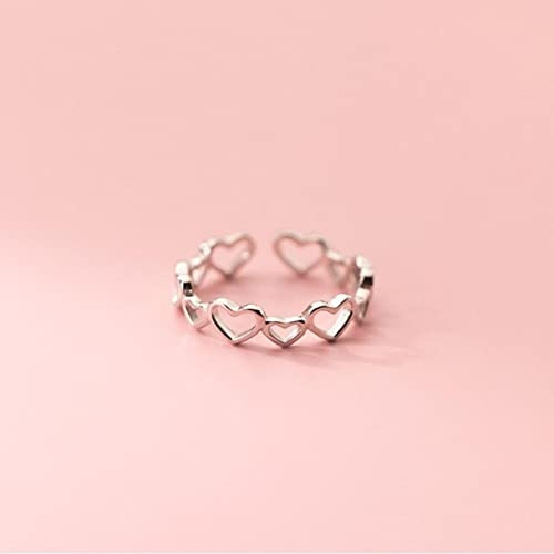 DAOMEI Echt 925 Sterling Silber Ring 2022 Romantische Herz Liebe Öffnung Ringe Für Frauen Hochzeit Geschenk Edlen Schmuck