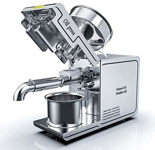 LMEIL Kitchen Oil Press Machine, Oil Press Machine Commercial Hot and Cold Oil Presser, Multifunctional Stainless Steel Oil Press, 304 Stainless Steel, Peanut Sunflower Walnut Beans Sesame Seeds