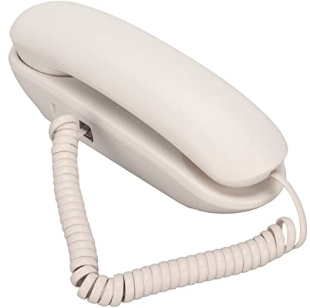 Basic Trimline Corded Phone, Wall Mountable Landline Corded Telephone, Big Buttons Retro Wall Phone for Home Office School Hotel, Last Number Redial, Mute (White)