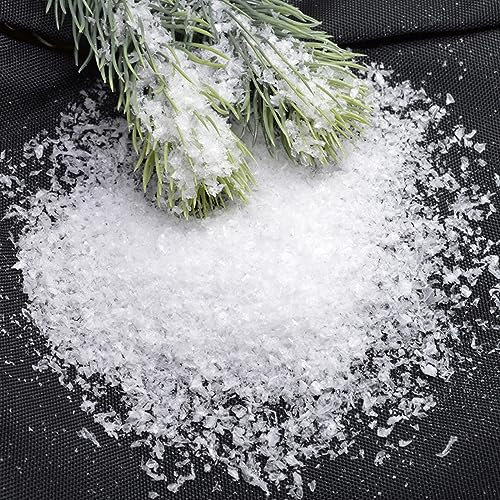 Wambere 1 Packung mit 20 g Kunstschnee,Weihnachtssimulation Schneepulver Kunstschnee,Kristallschnee zum Dekorieren und Basteln,Weinachten Dekoschnee Pulverschnee,Christbaumschmuck Schnee,5mm