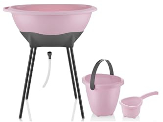 Babyjem Baby Badewanne Set Elegantes Babybadewanne Set Babywanne, Rosa