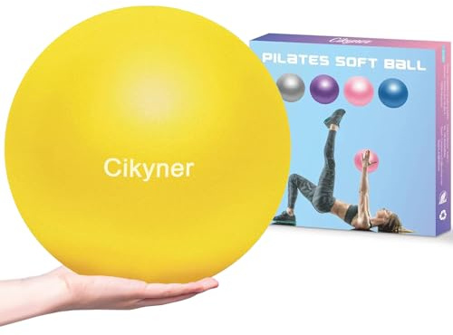 Cikyner Gymnastikball Klein, Soft Pilates Ball mit aufblasbarem Strohhalm | 23-25 cm Pilates Ball für Pilates, Ganzkörpertraining, Verbesserung des Gleichgewichts zu Hause im Fitnessstudio und im Büro