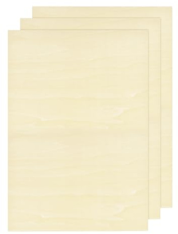 sourcing map 3pcs Basswood Sheet 450 x 300 x 4mm Unfinished Wood Boards Plywood for Crafts Laser Cutting with Smooth Surfaces
