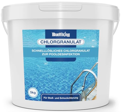 Chlorgranulat für Pool 5 kg – Schockchlorung & Erstanwendung, schnelllöslich, 55% Aktivchlor, pH-neutral, kalkfrei