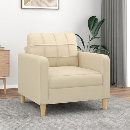 ZEYUAN Sofasessel Creme 60 cm Stoff, Relaxsessel, Fernsehsessel, Kinosessel, Gaming Couch - 359077