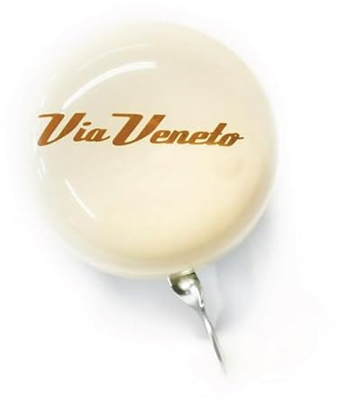 Via Veneto the Original - Campanello per Bicicletta in Stile Vintage Retrò, Bici e City Bike, Made in Italy, in Alluminio, Colore Panna