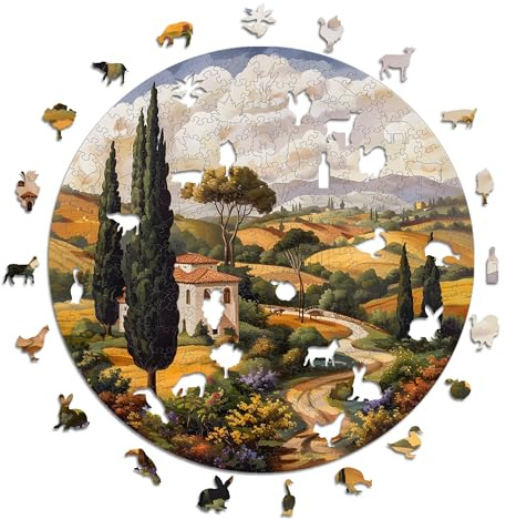 Iconic Puzzles - Tuscany, Italy, 100% sustainable wooden puzzle, Gifts for Children and Adults, size M, 350 Pieces