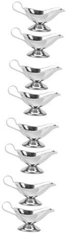 TOPBATHY 4sets Stainless Steel Milk Pitcher Jug Sauce Bottles Gravy Jug Sauce 2pcs*4