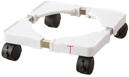 NOENNULL Pflanzenständer mit Rollen, Universeller Rollender Pflanzenständer, Verstellbarer Pflanzensockel, Rollender Blumentopfhalter für Zuhause, Garten, Innenhof (Weiß)