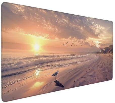 Tapis de Souris de Jeu, Tapis de Souris 800x300, Grand Tapis de Bureau sous Main Bureau avec Base en Caoutchouc antidérapante pour Gamer, Femme Cadeau Tapis de Souris Ergonomique Violet (Plage) 4-7