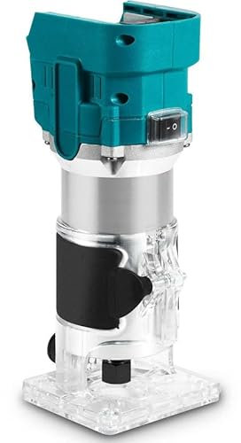 Yofidra 20V Rifilatore Fresatrice Verticale per Legno, 3.0Ah Batteria Fresa Legno 300W 5 Velocità 10000-30000 RPM, 3 Pinze 6/6.35/8mm con 2 Batterie