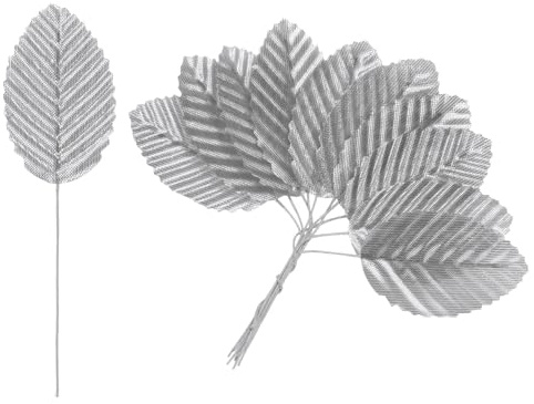 M METERXITY 20-Pack Artificial Silk Leaf, Fake Rose Craft Leaves, Silver