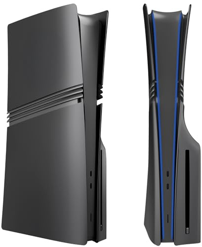 Placas de Cubierta para PS5 Pro Disc Edition, Placas Laterales Mate, Accesorios compatibles con PlayStation 5 Pro Console ABS Paneles de Repuesto (Negro)