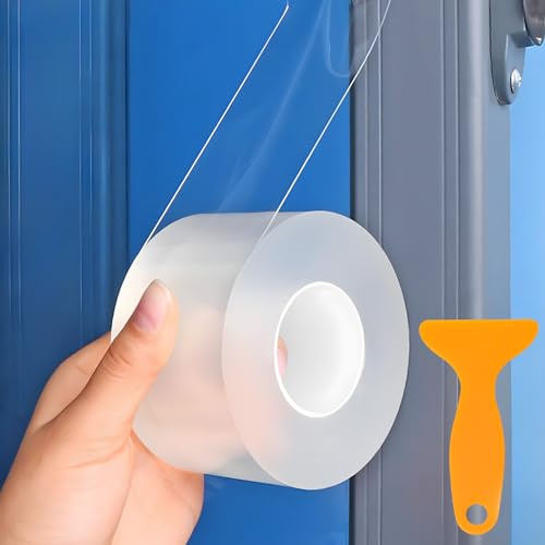 Transparentes Dichtungsband, Dichtungsband Selbstklebendm 5CM×10M, Türdichtungsstreifen, Wasserdicht Haustürdichtung, Innen Unten Windschutzstreifen, für Türen Fenster keine Rückstände