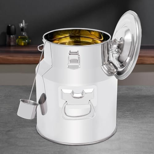 Bricco per latte in acciaio inox 201, ermetico, secchio per vino, latte, brocca per tè, tanica per il trasporto multifunzionale, con guarnizione in silicone, resistente, 14 l